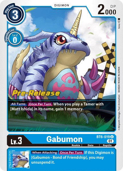 Gabumon [BT6-019] [Double Diamond Pre-Release Cards] - PCA Designer Toys
