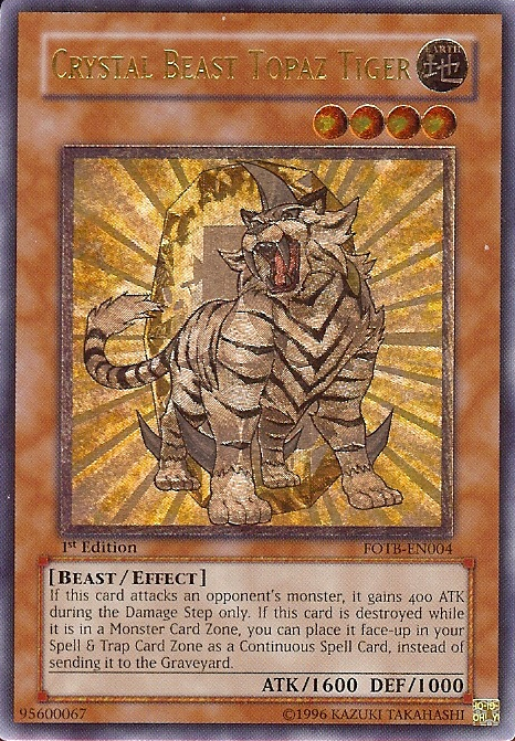 Crystal Beast Topaz Tiger [FOTB-EN004] Ultimate Rare - PCA Designer Toys