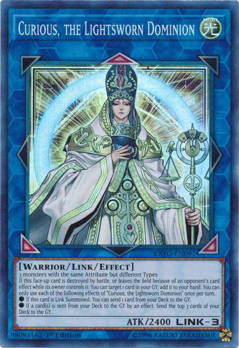 Curious, the Lightsworn Dominion [EXFO-EN091] Super Rare - PCA Designer Toys