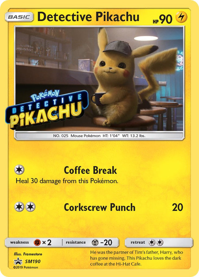 Detective Pikachu (SM190) (Stamped) [Sun & Moon: Black Star Promos] - PCA Designer Toys