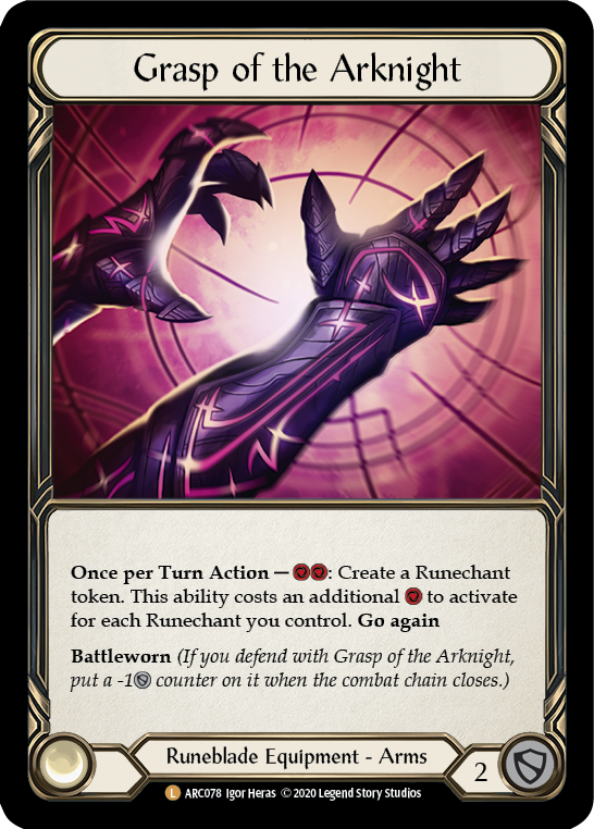 Grasp of the Arknight [U-ARC078] (Arcane Rising Unlimited)  Unlimited Rainbow Foil - PCA Designer Toys