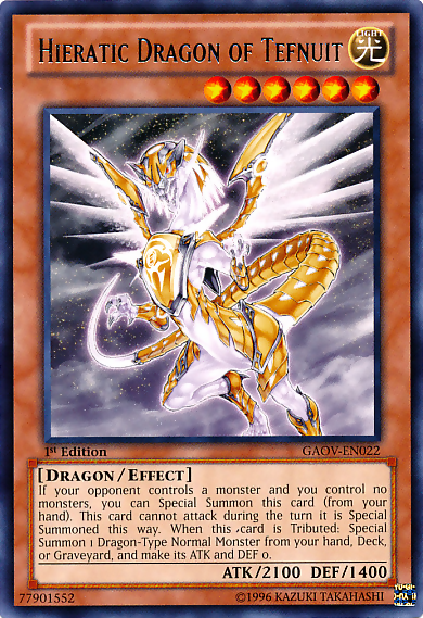 Hieratic Dragon of Tefnuit [GAOV-EN022] Rare - PCA Designer Toys