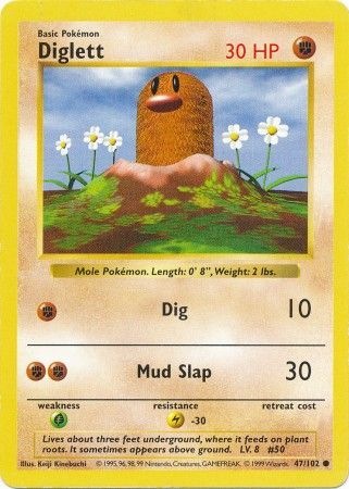 Diglett (47/102) [Base Set Shadowless Unlimited] - PCA Designer Toys