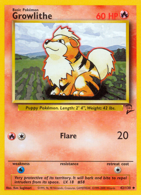 Growlithe (42/130) [Base Set 2] - PCA Designer Toys