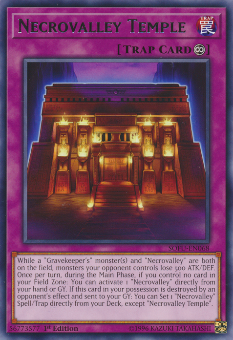 Necrovalley Temple [SOFU-EN068] Rare - PCA Designer Toys