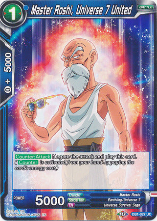 Master Roshi, Universe 7 United (DB1-027) [Dragon Brawl] - PCA Designer Toys