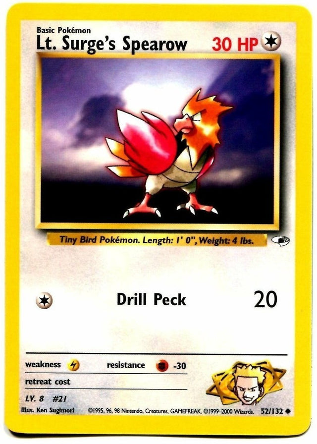Lt. Surge's Spearow (52/132) [Gym Heroes Unlimited] - PCA Designer Toys