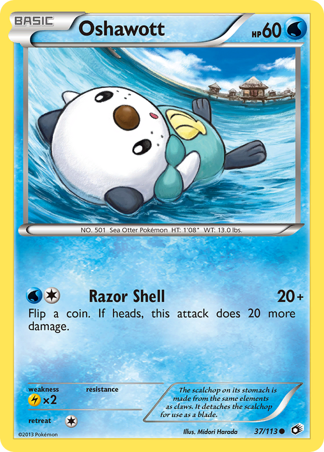 Oshawott (37/113) [Black & White: Legendary Treasures] - PCA Designer Toys