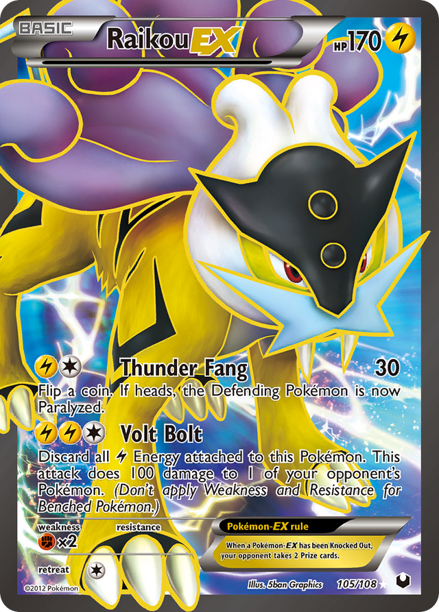 Raikou EX (105/108) [Black & White: Dark Explorers] - PCA Designer Toys