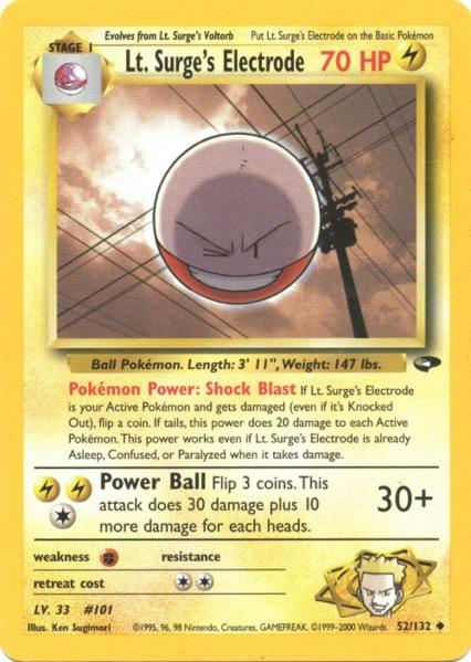Lt. Surge's Electrode (52/132) [Gym Challenge Unlimited] - PCA Designer Toys
