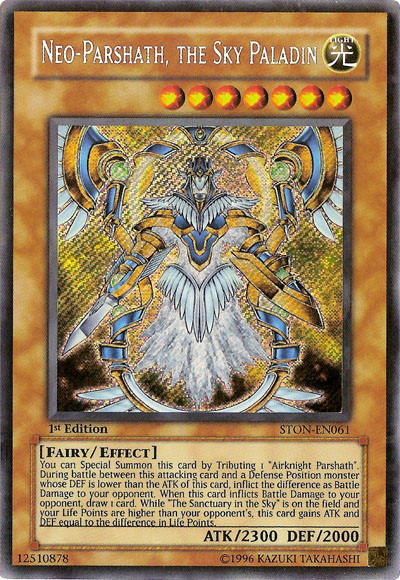 Neo-Parshath, The Sky Paladin [STON-EN061] Secret Rare - PCA Designer Toys