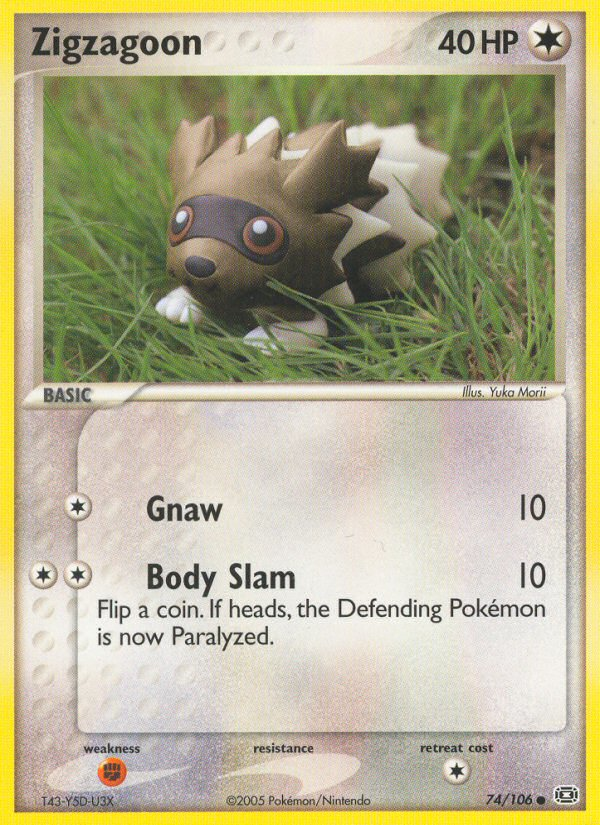 Zigzagoon (74/106) [EX: Emerald] - PCA Designer Toys