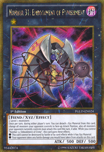 Number 31: Embodiment of Punishment [PGLD-EN024] Gold Secret Rare - PCA Designer Toys