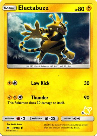 Electabuzz (43/156) (Pikachu Stamp #6) [Battle Academy 2020] - PCA Designer Toys