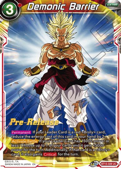Demonic Barrier (BT15-028) [Saiyan Showdown Prerelease Promos] - PCA Designer Toys