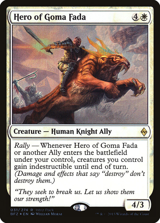 Hero of Goma Fada (Intro Pack) [Battle for Zendikar Promos] - PCA Designer Toys