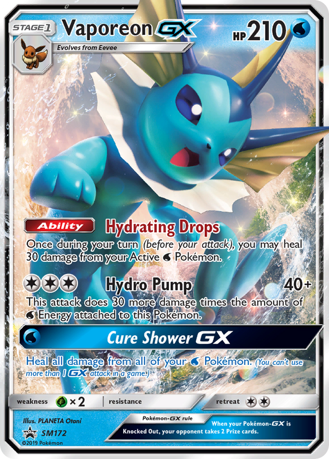 Vaporeon GX (SM172) [Sun & Moon: Black Star Promos] - PCA Designer Toys