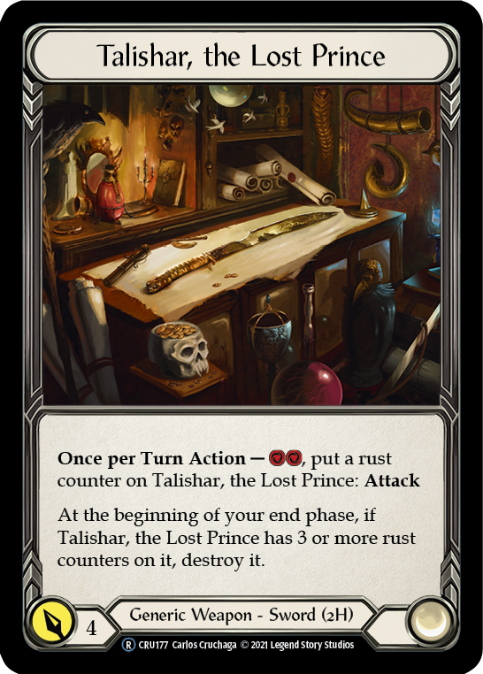 Talishar, the Lost Prince [U-CRU177] (Crucible of War Unlimited)  Unlimited Rainbow Foil - PCA Designer Toys