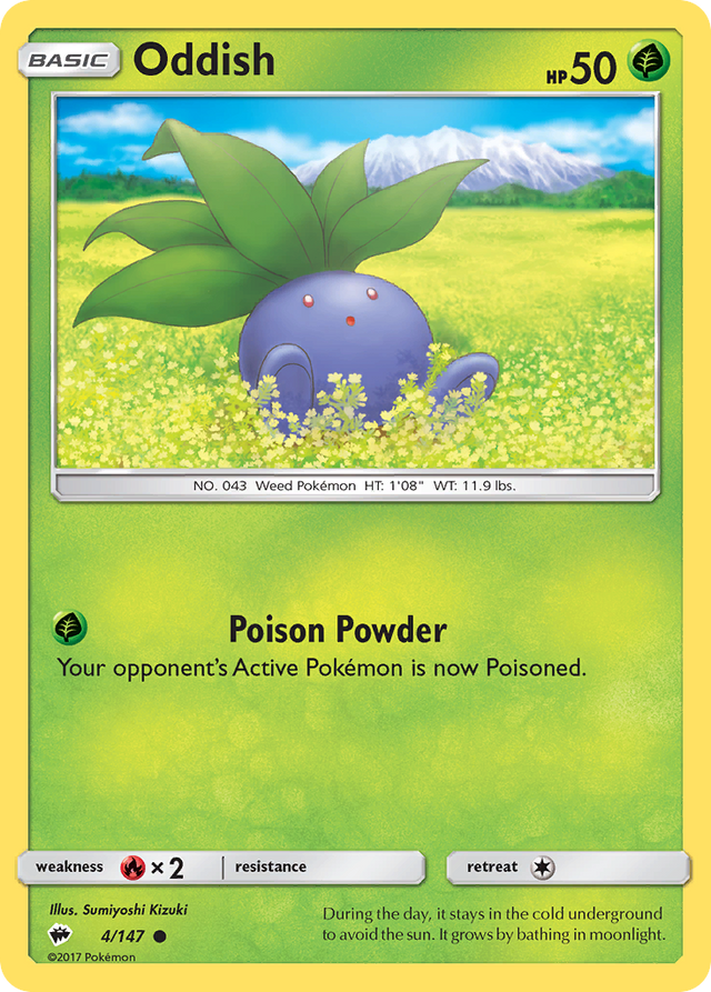 Oddish (4/147) [Sun & Moon: Burning Shadows] - PCA Designer Toys
