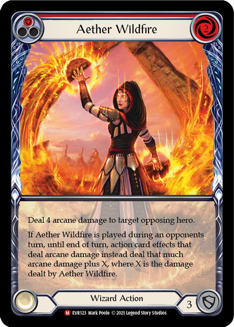 Aether Wildfire [EVR123] (Everfest)  1st Edition Extended Art Rainbow Foil - PCA Designer Toys