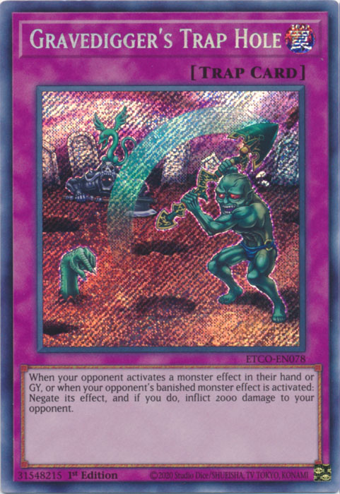Gravedigger's Trap Hole [ETCO-EN078] Secret Rare - PCA Designer Toys