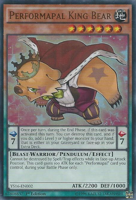 Performapal King Bear [YS16-EN002] Ultra Rare - PCA Designer Toys