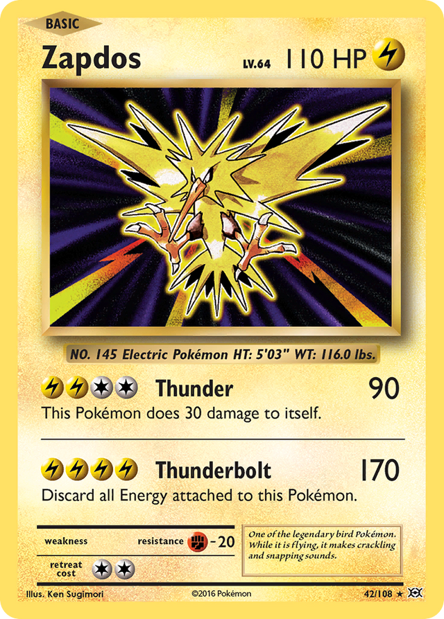 Zapdos (42/108) [XY: Evolutions] - PCA Designer Toys