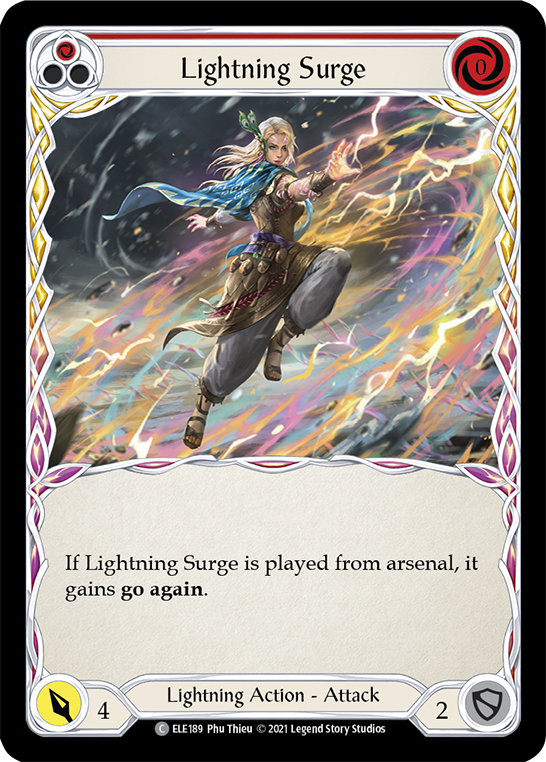 Lightning Surge (Red) [ELE189] (Tales of Aria)  1st Edition Rainbow Foil - PCA Designer Toys
