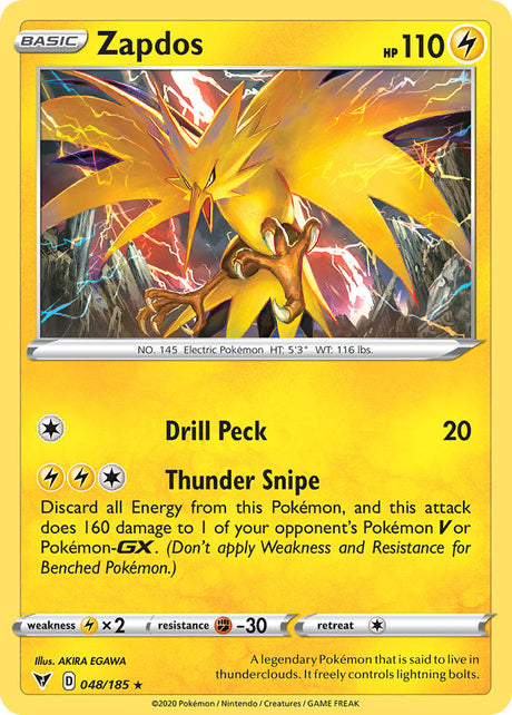 Zapdos (048/185) [Sword & Shield: Vivid Voltage] - PCA Designer Toys