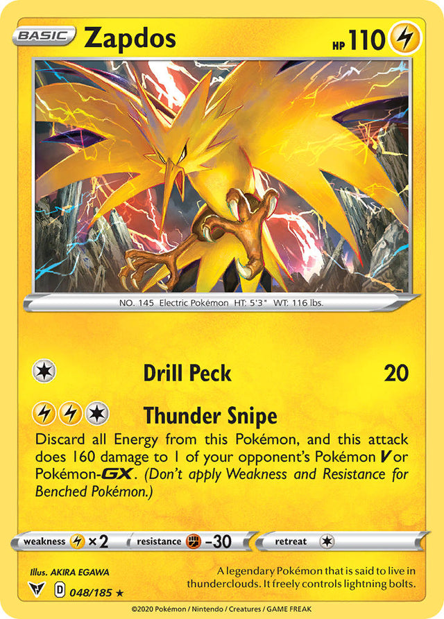 Zapdos (048/185) [Sword & Shield: Vivid Voltage] - PCA Designer Toys