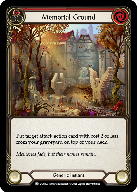 Memorial Ground (Red) [MON303-RF] (Monarch)  1st Edition Rainbow Foil - PCA Designer Toys