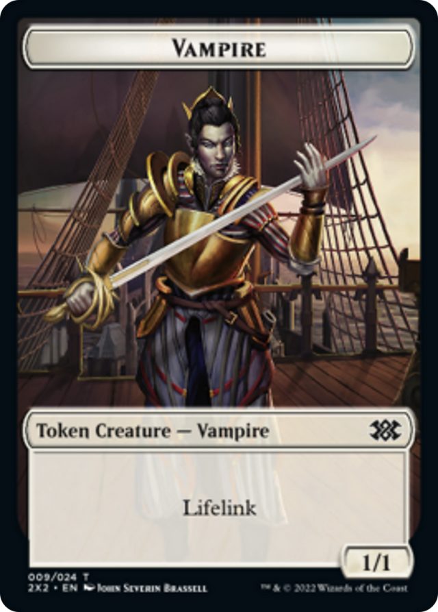 Worm // Vampire Double-sided Token [Double Masters 2022 Tokens] - PCA Designer Toys
