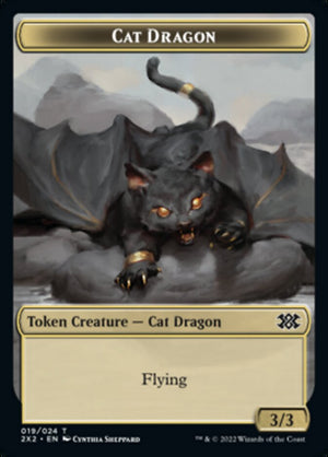 Cat Dragon // Treasure Double-sided Token [Double Masters 2022 Tokens] - PCA Designer Toys