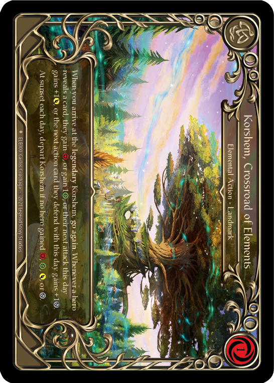 Korshem, Crossroad of Elements [ELE000] (Tales of Aria)  1st Edition Cold Foil - PCA Designer Toys