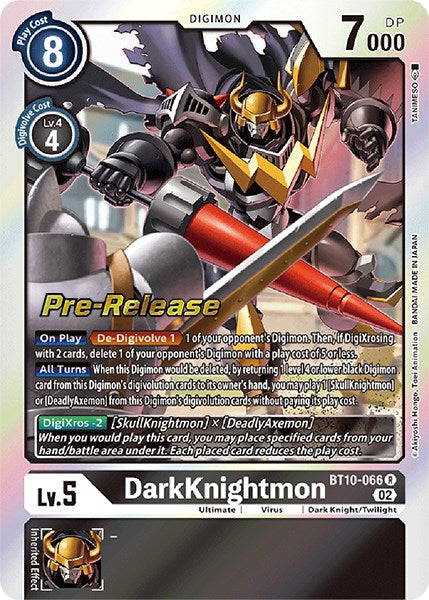 DarkKnightmon [BT10-066] [Xros Encounter Pre-Release Cards] - PCA Designer Toys