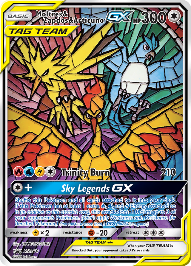 Moltres & Zapdos & Articuno GX (SM210) [Sun & Moon: Black Star Promos] - PCA Designer Toys