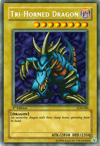 Tri-Horned Dragon [LOB-000] Secret Rare - PCA Designer Toys