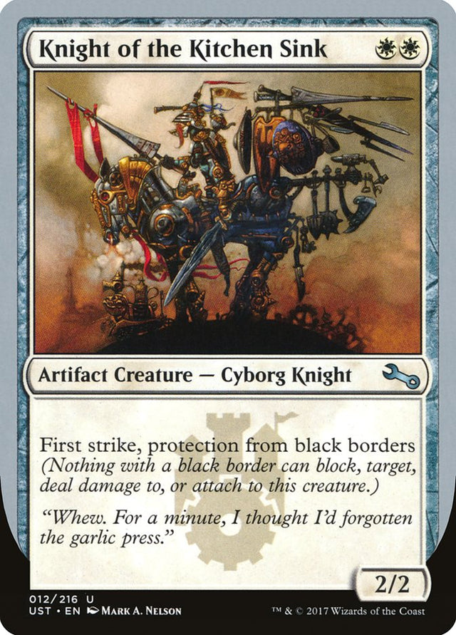 Knight of the Kitchen Sink ("protection from black border") [Unstable] - PCA Designer Toys