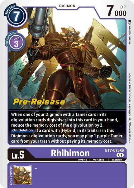 Rhihimon [BT7-075] [Next Adventure Pre-Release Cards] - PCA Designer Toys