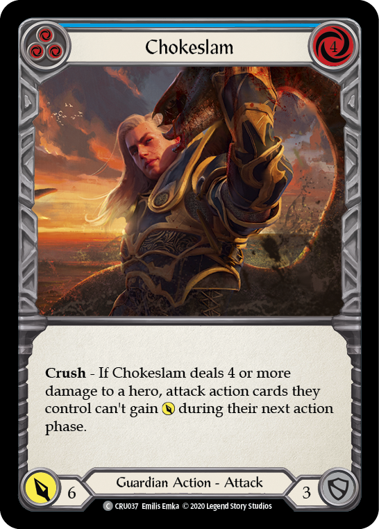 Chokeslam (Blue) [CRU037] (Crucible of War)  1st Edition Rainbow Foil - PCA Designer Toys