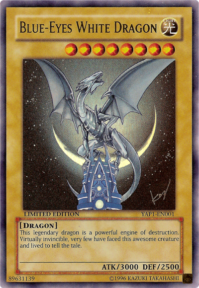 Blue-Eyes White Dragon [YAP1-EN001] Ultra Rare - PCA Designer Toys