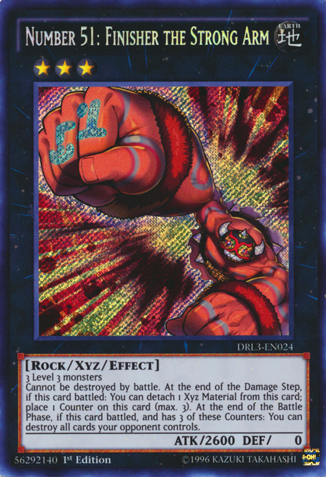 Number 51: Finisher the Strong Arm [DRL3-EN024] Secret Rare - PCA Designer Toys