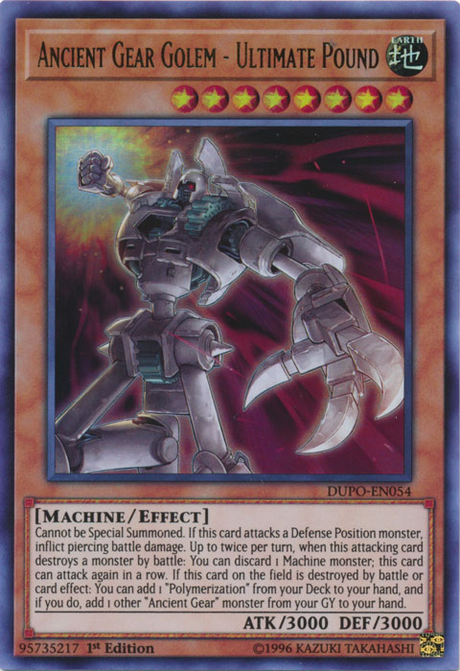 Ancient Gear Golem - Ultimate Pound [DUPO-EN054] Ultra Rare - PCA Designer Toys