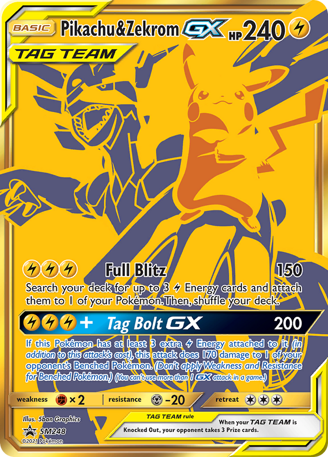 Pikachu & Zekrom GX (SM248) (Jumbo Card) [Sun & Moon: Black Star Promos] - PCA Designer Toys