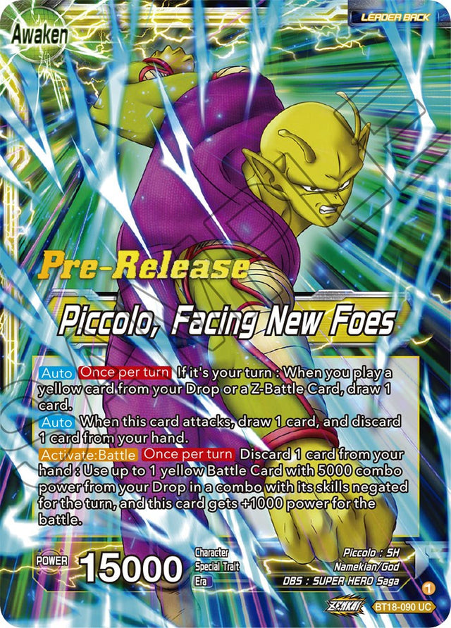 Piccolo // Piccolo, Facing New Foes (BT18-090) [Dawn of the Z-Legends Prerelease Promos] - PCA Designer Toys