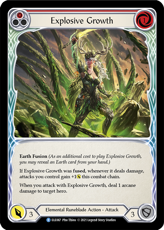 Explosive Growth (Red) [ELE067] (Tales of Aria)  1st Edition Rainbow Foil - PCA Designer Toys