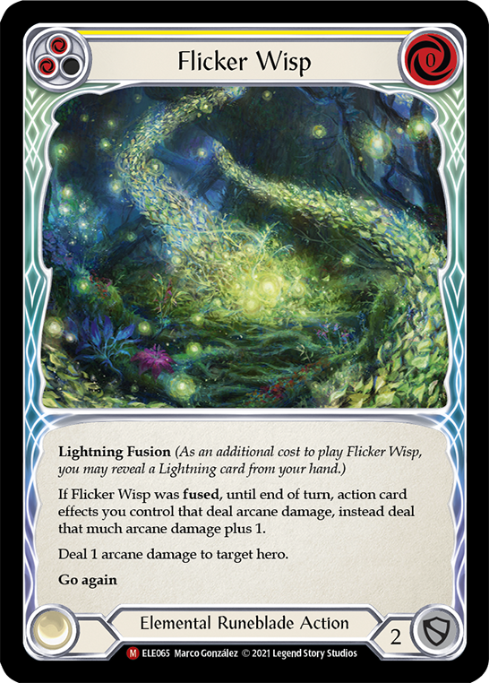 Flicker Wisp [ELE065] (Tales of Aria)  1st Edition Rainbow Foil - PCA Designer Toys