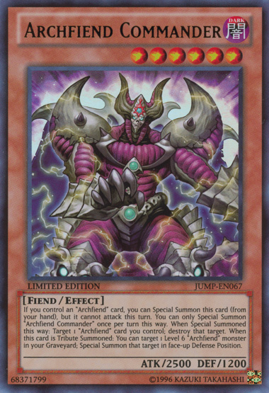 Archfiend Commander [JUMP-EN067] Ultra Rare - PCA Designer Toys