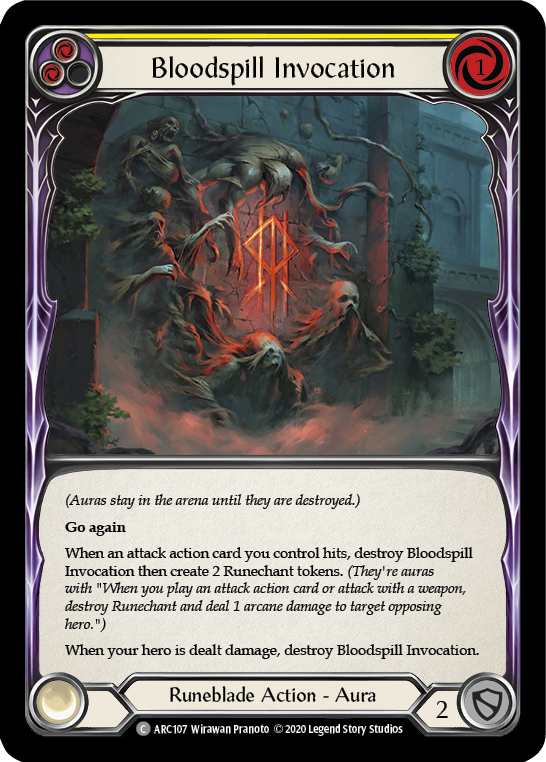 Bloodspill Invocation (Yellow) [U-ARC107] (Arcane Rising Unlimited)  Unlimited Rainbow Foil - PCA Designer Toys