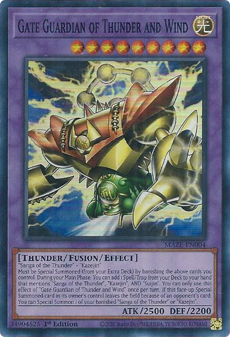 Gate Guardian of Thunder and Wind [MAZE-EN004] Super Rare - PCA Designer Toys